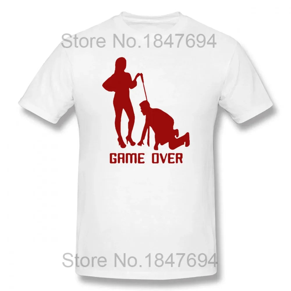Game Over Bride Groom Bachelor Party T Shirt Funny Tshirt Mens Clothing Short Sleeve Camisetas T-shirt