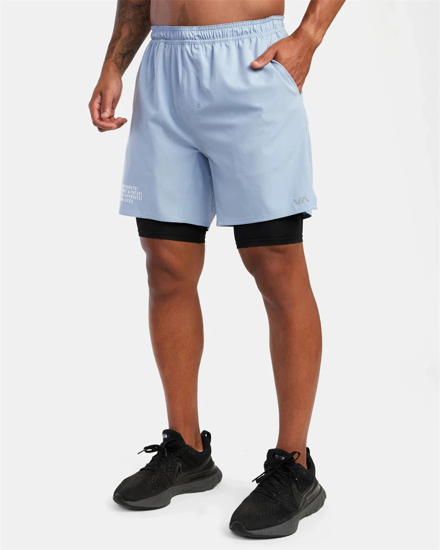 Fitness Shorts Men's Training Sports Jogging Fitness Woven Quick Dry New 2-in-1 Double-layer Sports Fitness Running Shorts