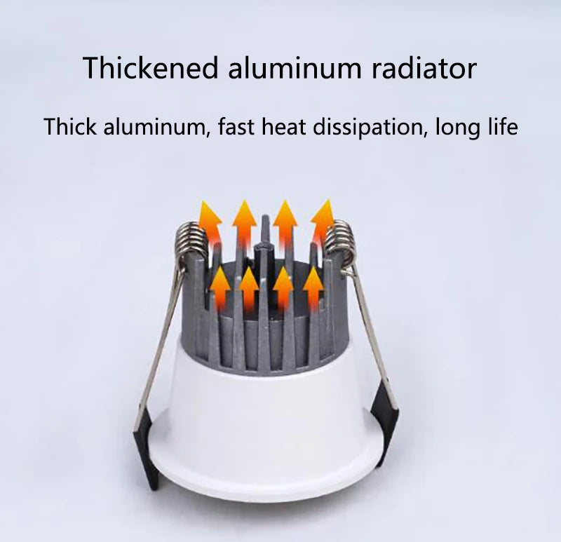 Anti-Corrosion Dimmable LED Downlight 3W 5W Anti-Glare Led Ceiling Lamp LED Spot Lighting Bedroom Kitchen COB Recessed Downlight