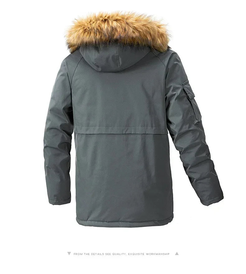 Windbreaker Parkas Coat Coldproof Cotton-padded Male Outerwear Winter Jacket Men Thicken Fleece Jackets Man Streetwear parkas