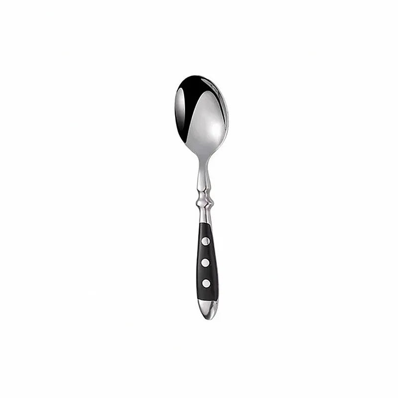 Western Stainless Steel Cutlery Set Creative Retro Steak Knife Dining Fork Spoon Dinnerware Set Rivets Handle Kitchen Tableware
