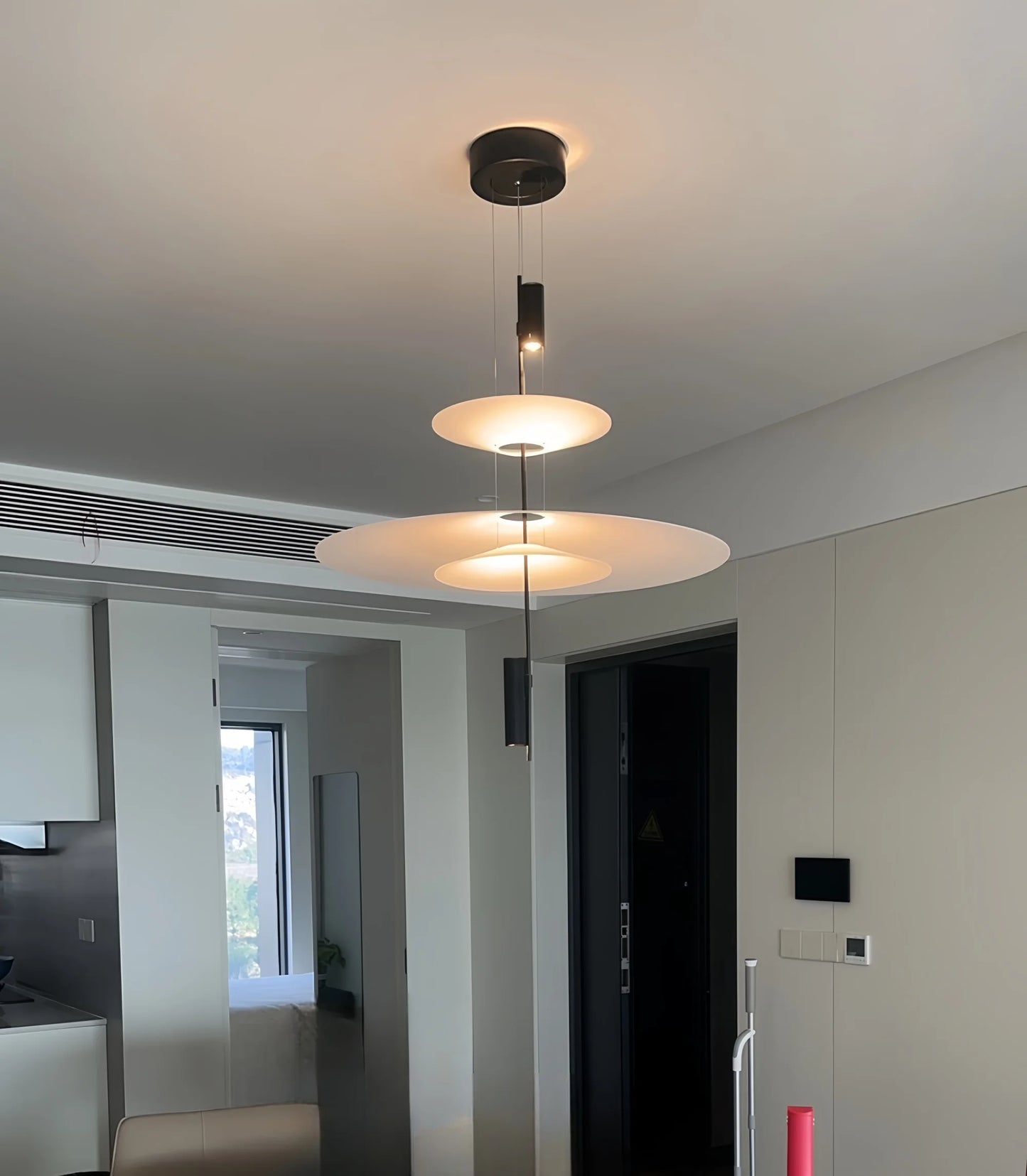 Postmodern LED Pendant Lamp Flying Saucer Indoor Decor Acrylic Chandelier Dining Table Bar Living Room Kitchen UFO Hanging Light