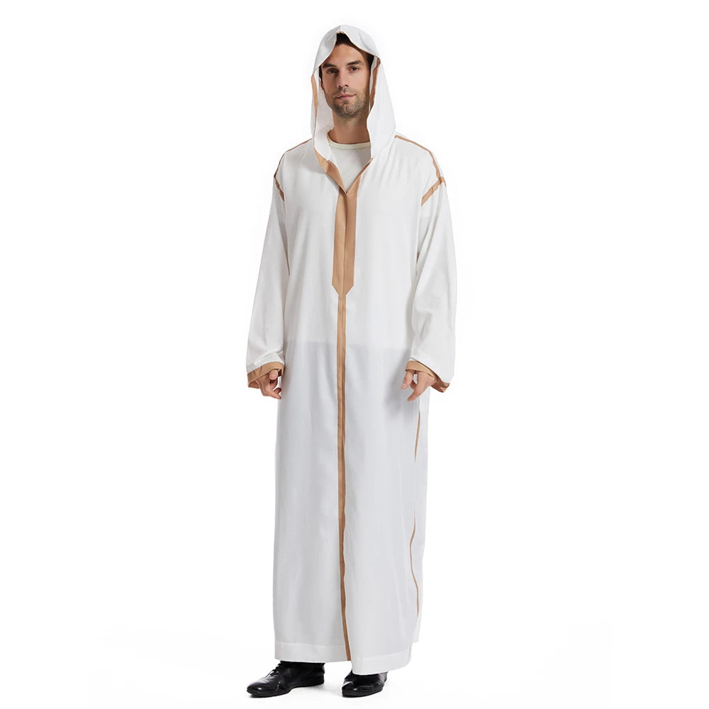 New Islamic Muslim Men Clothing Loose Jubba Thobe Abaya Front Zipper Musulmane Homme Caftan Maxi Robes Pakistan Arabia Dress