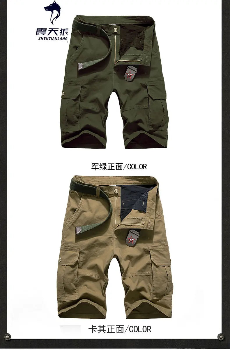 Military Men Camouflage Tactical Cargo Shorts Summer New Y2k Multiple Pockets Loose Big Size Outdoor Sports Knee Lenght Pants