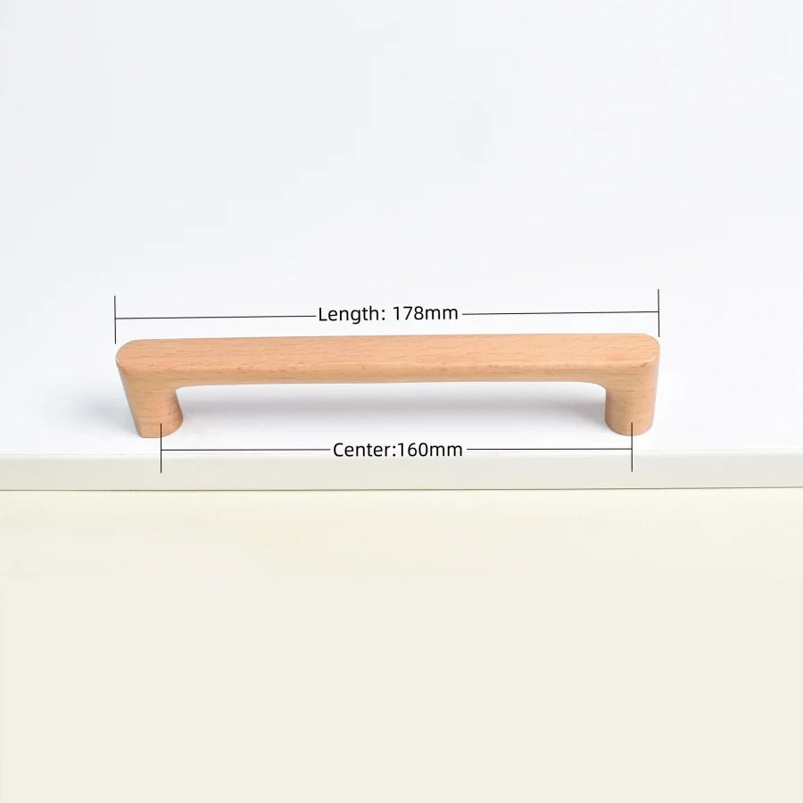 Nordic Wooden Cabinet Handles Solid Wood Furniture Kitchen Door Handle Wardrobe Cupboard Drawer Knobs Hardware Pull Handle