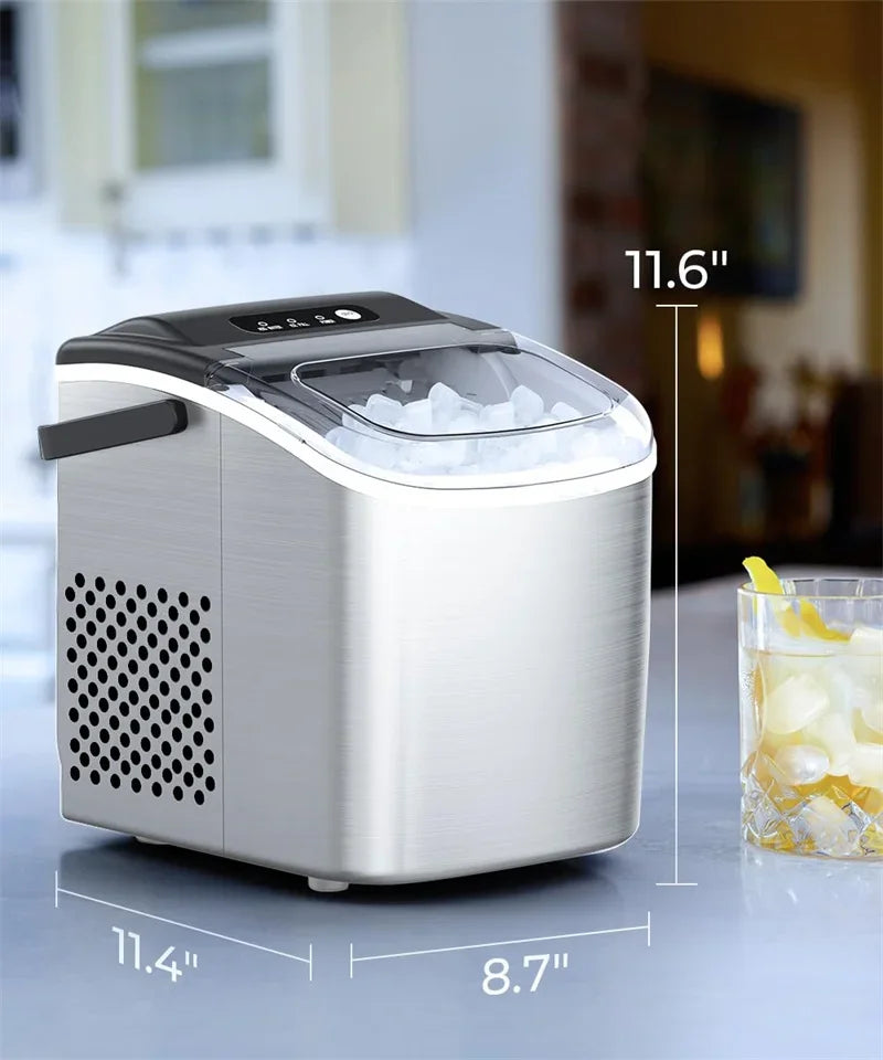 Electric Ice maker for Bar Home Kitchen Office bullet cylindrical Cube Maker via Scoop Automatic mini ice making Machine