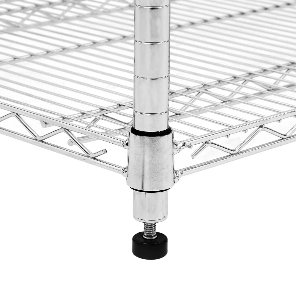 Warehouse supermarket kitchen other 5-layer heavy-duty adjustable shelves with wheels  adjustable feet  frame bearing 300 pounds