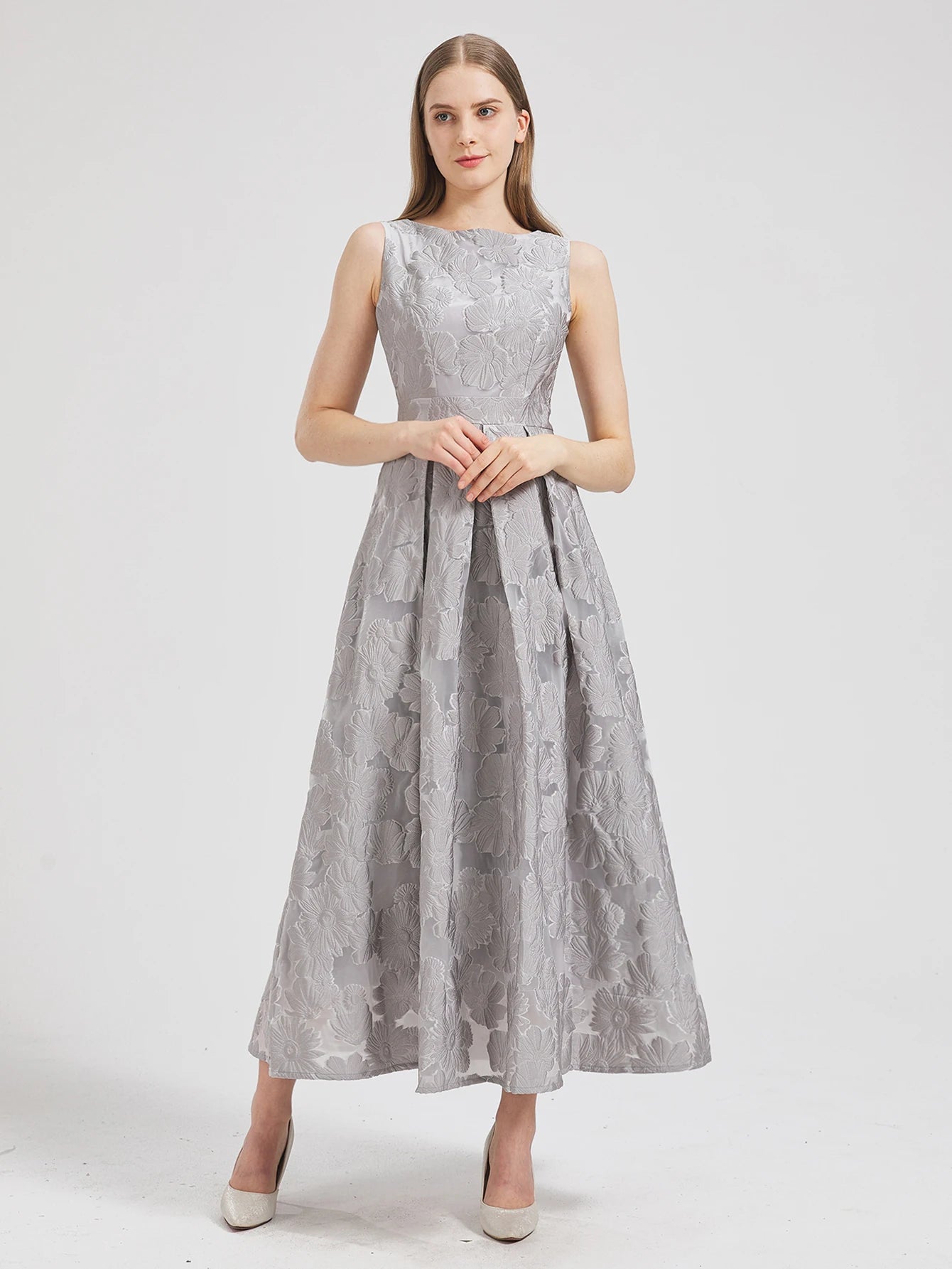 Women 2024 New Fashion Organza Flower Embroidery Elegant Long Dress Summer Sleeveless Dresses Lady Holiday Evening Prom Vestido