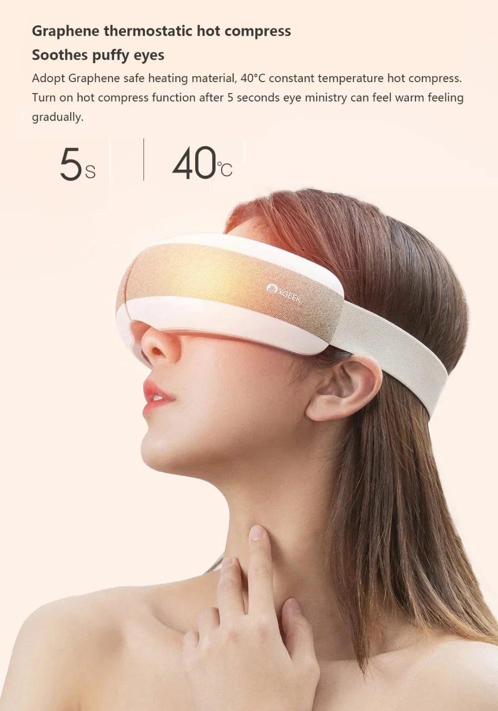 Xiaomi Mijia New Smart Eye Massager  Music 40 Degree  Hot Compress 4 Modes Press Foldable Eye Relax Massager Eye Mask