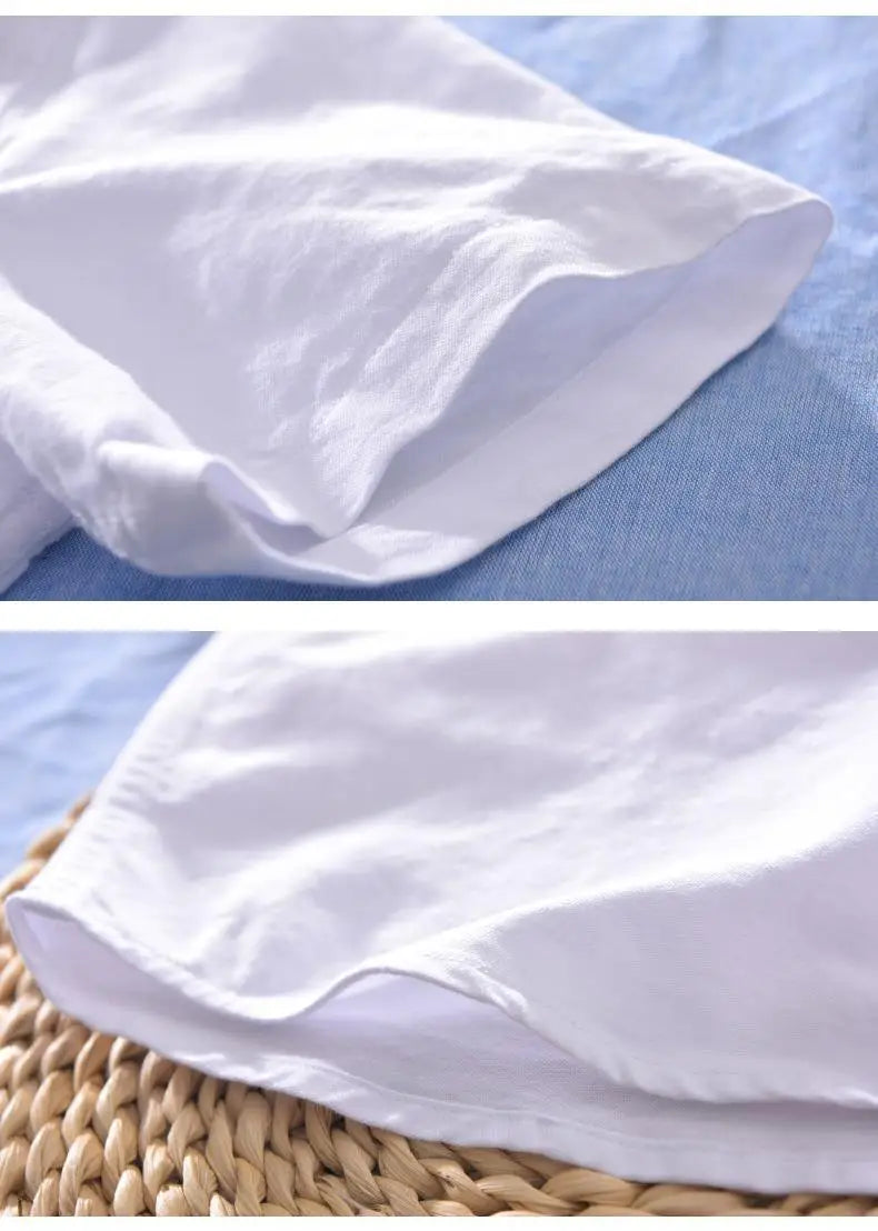 2024High-quality Men Solid Color Short-sleeve Shirts Made 100% Cotton, Suitable for Business  Casual Wear.M-3XL Loose Jacket