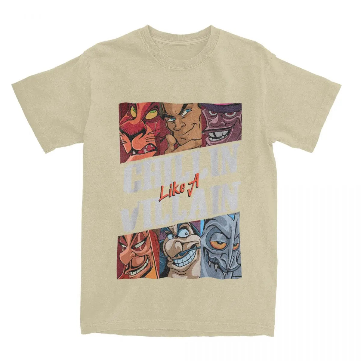 Villains T Shirts Chillin Like A Villain Group Portrait Vintage Tee Shirt Short Sleeve T-Shirt Cotton Gift Idea Tops