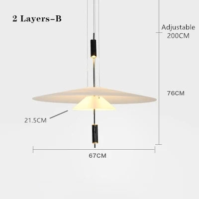 Postmodern LED Pendant Lamp Flying Saucer Indoor Decor Acrylic Chandelier Dining Table Bar Living Room Kitchen UFO Hanging Light