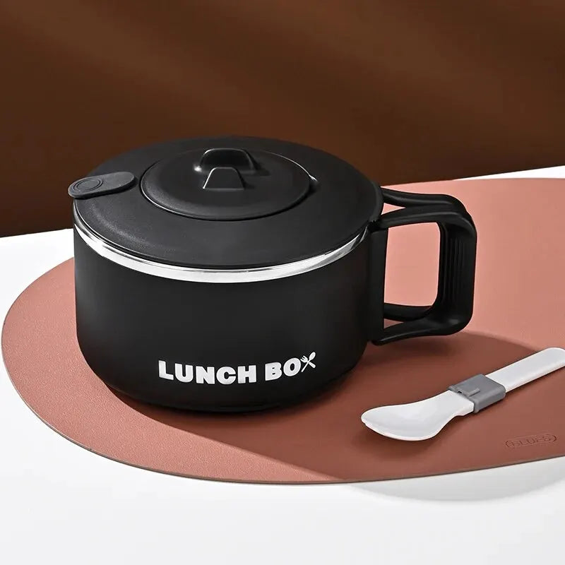 304 Stainless Steel Instant Noodles Ramen Bowl With Lid Fruit Salad Rice Soup Bowl Kitchen Tableware Large Capacity Lunch Box