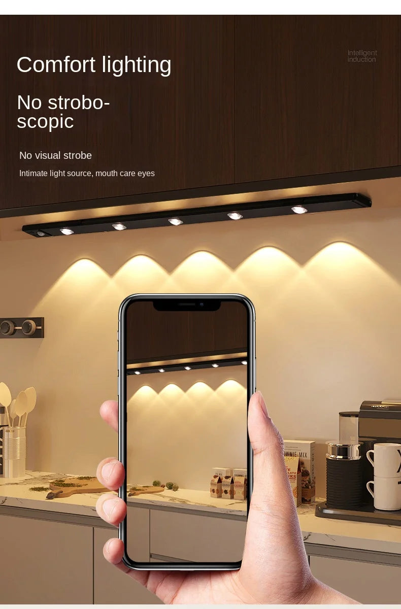 LED Cabinet Light USB Rechargeable Motion Sensor Led Lamp for Kitchen Wardrobe Cabinet Lighting taircase Backlight Night Light