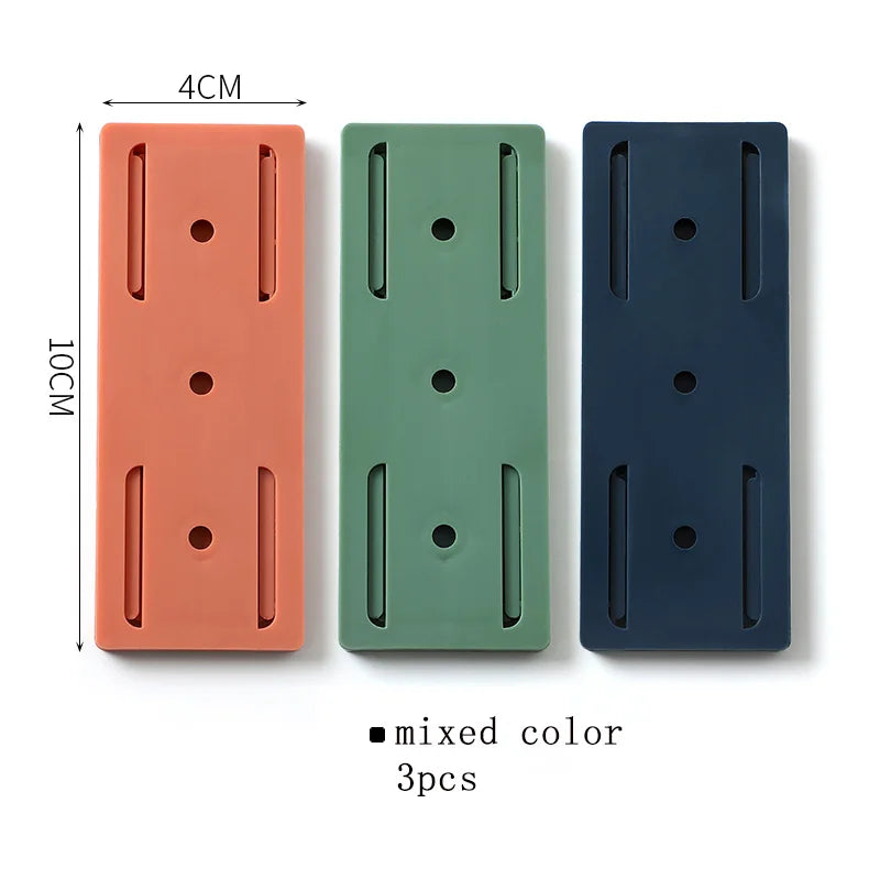 Self-Adhesive Power Socket  Strip Fixator Wall  Mounted Self Adhesive  Punch Free Row Plug Holder for Kitchen Home Office