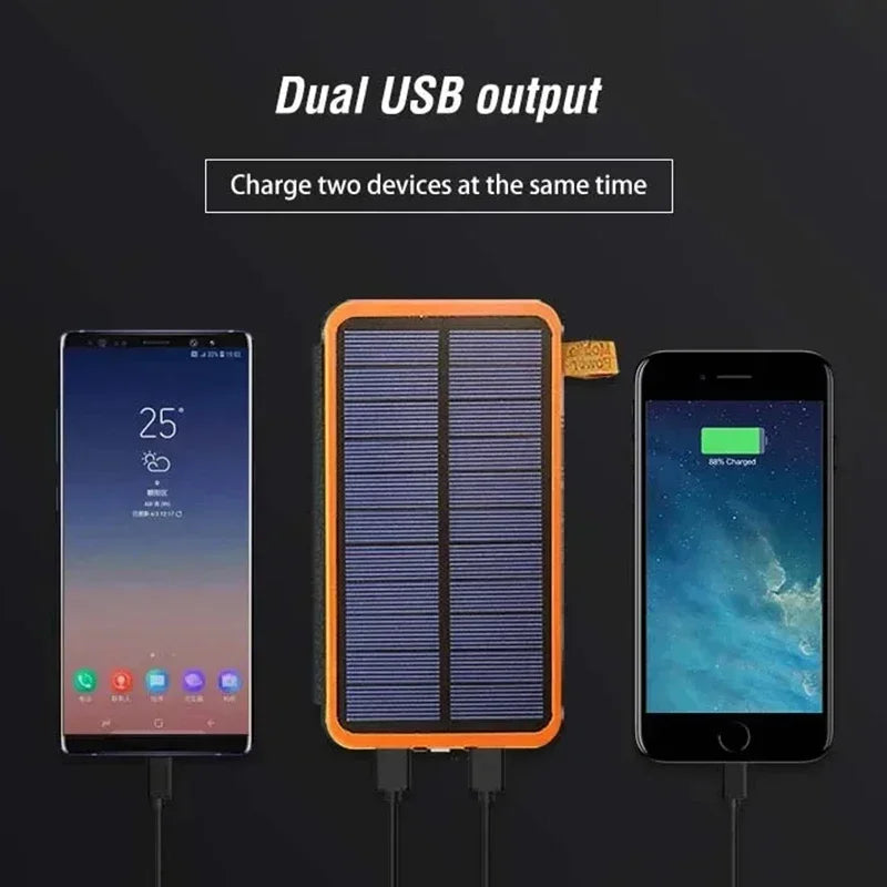 200000mAh Portable Solar Power Bank USB Super Fast Charging Folding Solar Panels Outdoor Camping Waterproof Sun Power For iPhone