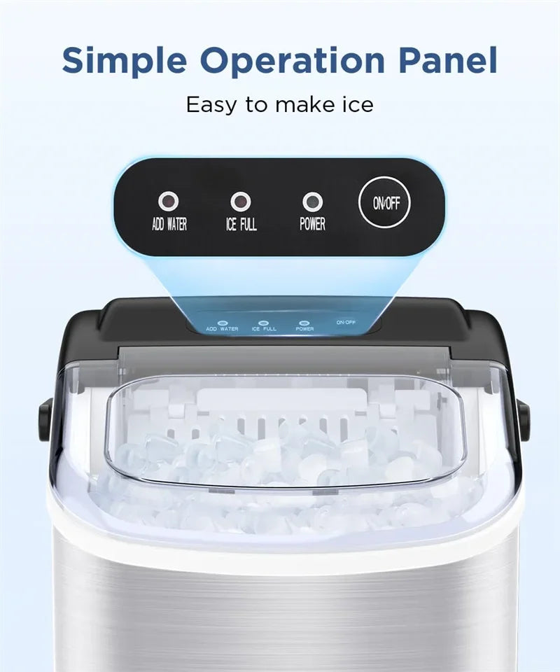 Electric Ice maker for Bar Home Kitchen Office bullet cylindrical Cube Maker via Scoop Automatic mini ice making Machine