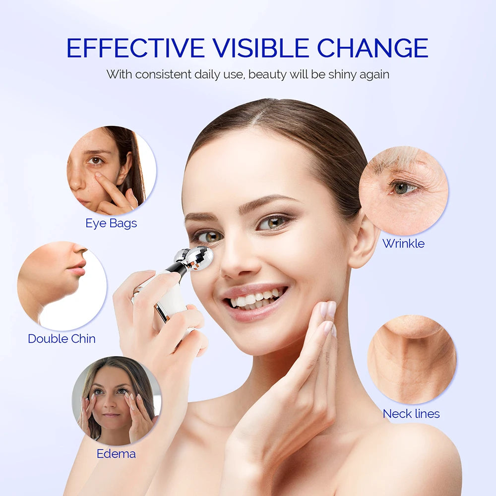 Foreverlily Face Body Roller Massager Facial Lifting Roller Chin Slimmer Double Chin Reducer Face V-line Massage Roller SkinCare