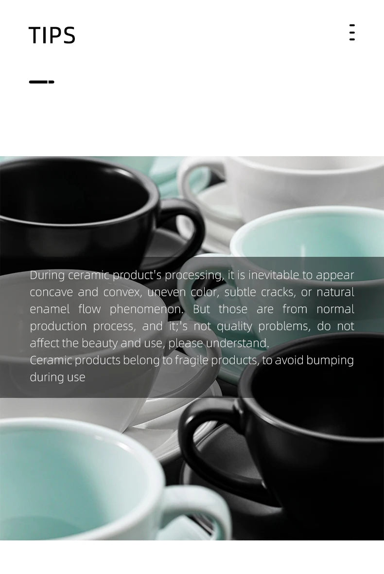 MHW-3BOMBER 280ML Esspresso Cup Saucer & Spoon Ceramic Tea Mugs Set Home Kitchen Accessories Chritmas Gifts for Coffee Lovers