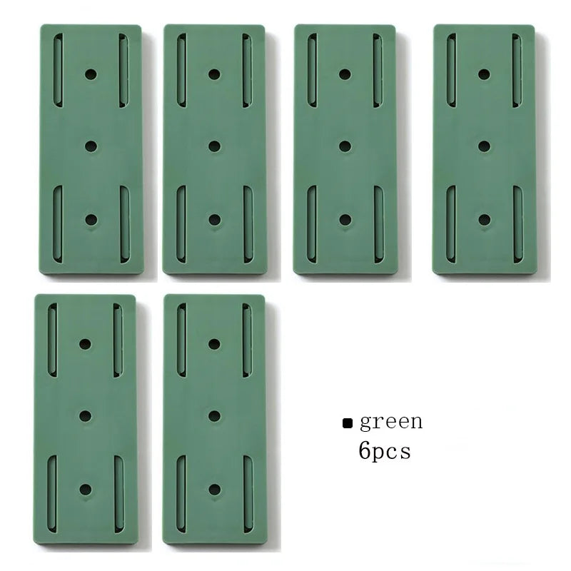 Self-Adhesive Power Socket  Strip Fixator Wall  Mounted Self Adhesive  Punch Free Row Plug Holder for Kitchen Home Office