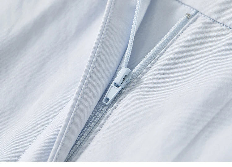 SENTUBILA Lyocell Shirt Dresses Womens 2025 Spring Cotton Embroidery A-line Turn Down Collar Solid Wrap Long Dress 151L58233