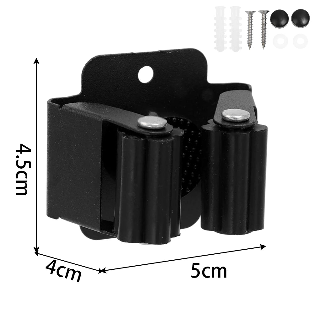 Multi-Purpose Mop Storage Hooks Wall Mounted Punching Type Mop Broom Organizer Holder Rack With Screws Kitchen Bathroom Supplies