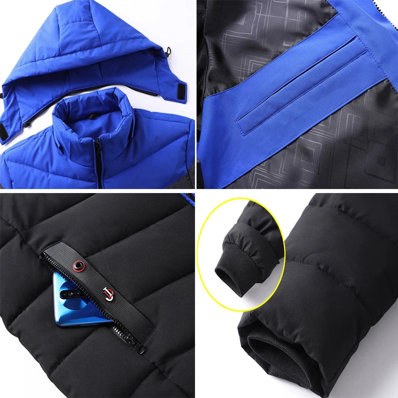 Winter Men's Warm Parkas Fashion Men Cotton Thicken Windbreaker Hooded Jackets Male Waterproof Padded Coats Clothing