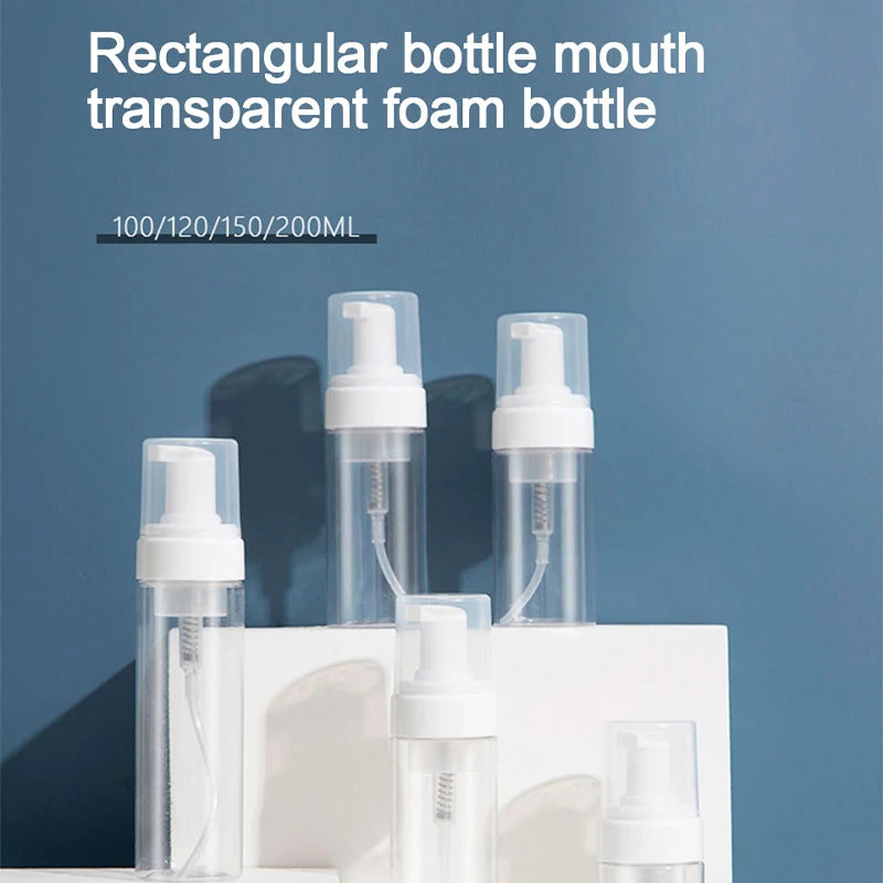Soap Foaming Bottle Facial Cleanser Foam Maker Bottle with Silicone Clean Brush Portable Facewashing Mousse Foam Bottles