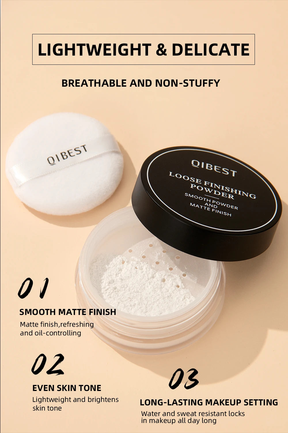 Face Loose Powder Translucent Matte Pink White Setting Powder Oil-Control Cosmetics Long-Lasting Waterproof Facial Makeup Powder