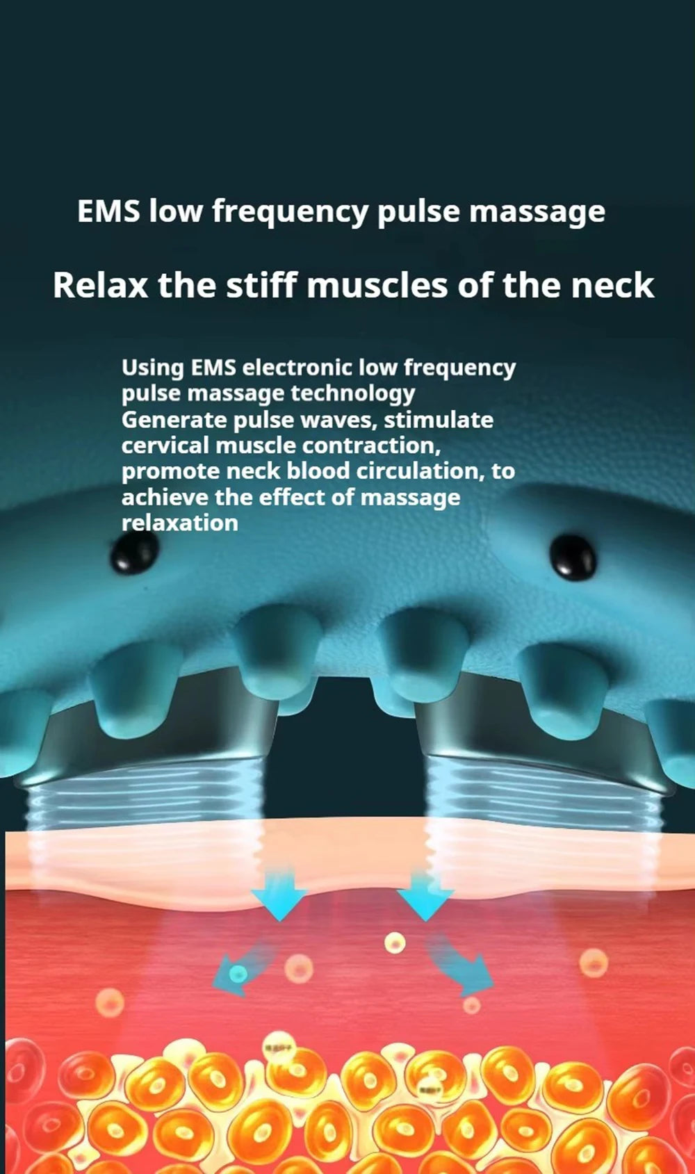 Cervical Neck Massager EMS Relax Heat Devices for Adult Cervical Repair Traction Electric Neck and Head Acupoint Massage Pillow