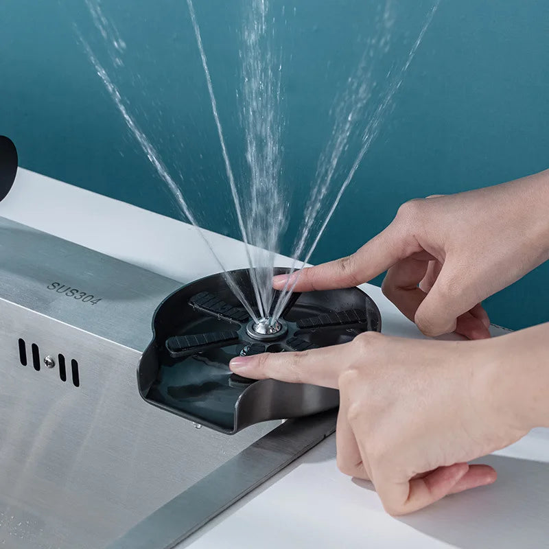 New Stainless Steel Cup Washer Glass Cleaner Bottle Washer Cup Cleaner for Kitchen Sink Restaurant Home Cafes