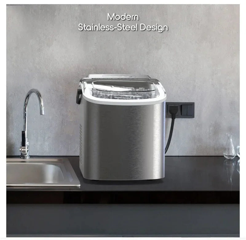 Electric Ice maker for Bar Home Kitchen Office bullet cylindrical Cube Maker via Scoop Automatic mini ice making Machine