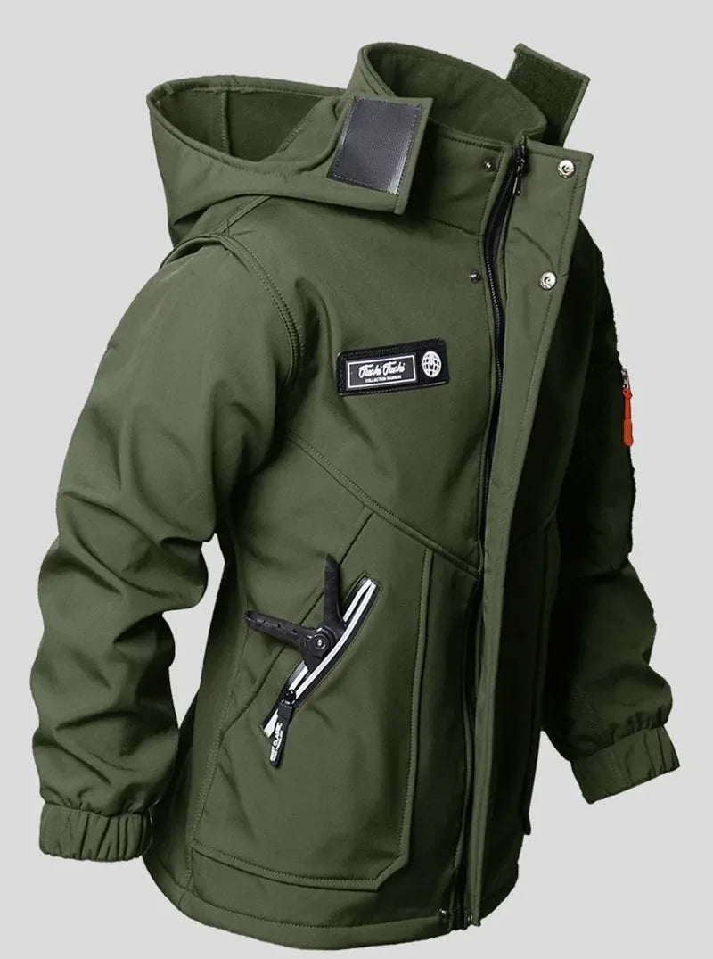 Hot Winter Velvet Thickened Jacket Suit for Men and Women Windproof and Water-proof Outdoor Cold-proof and Warm Work Clothes