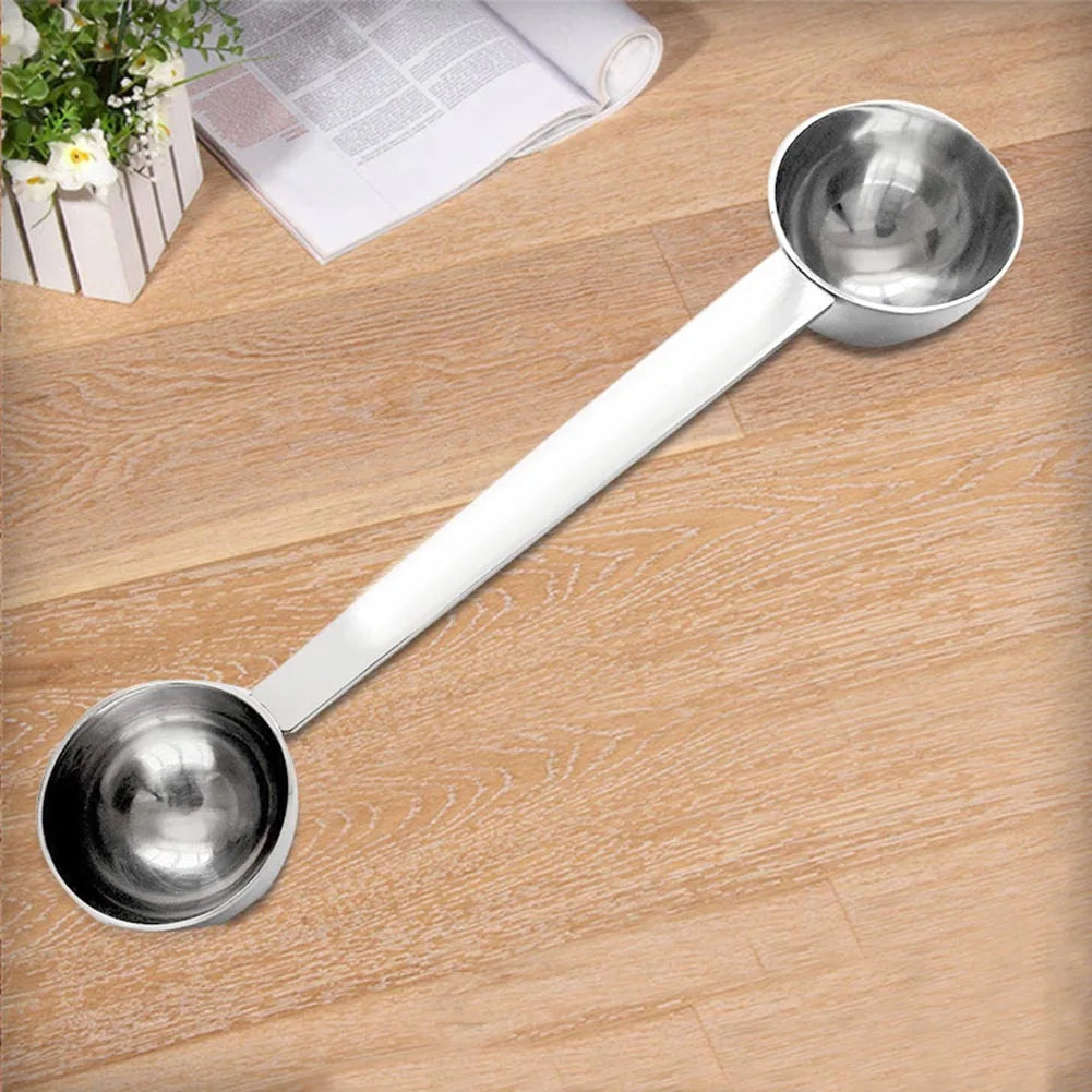 Double Side Measuring Spoon Stainless Steel Coffee Scoop With Graduated Tablespoon Fruit Digging Spoon Kitchen Baking Tool