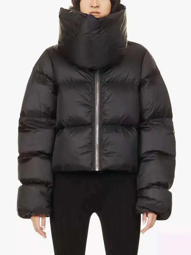 HKSH Autumn Winter New Men Tide Cotton Padded Jacket Scarf Collar Thick Long Sleeve Zipper Bread Chic Trendy RO Style Coat H2840