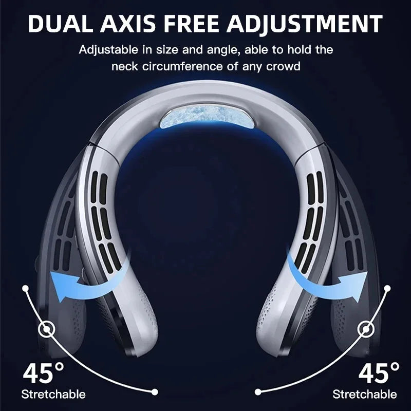 Xiaomi Youpin USB Hanging Neck Fan Portable Bladeless Mini Rechargeable Mute LED Digital Display Electric Fans Air Cooler New Mi