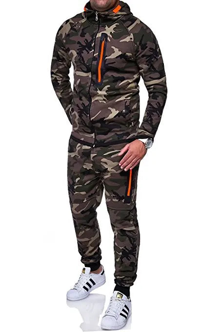Men's Tracksuit Military Hoodie Sets Camouflage Hooded Leisure Suit Man Sweatshirt Pants Tactical Sweat Sports Suit