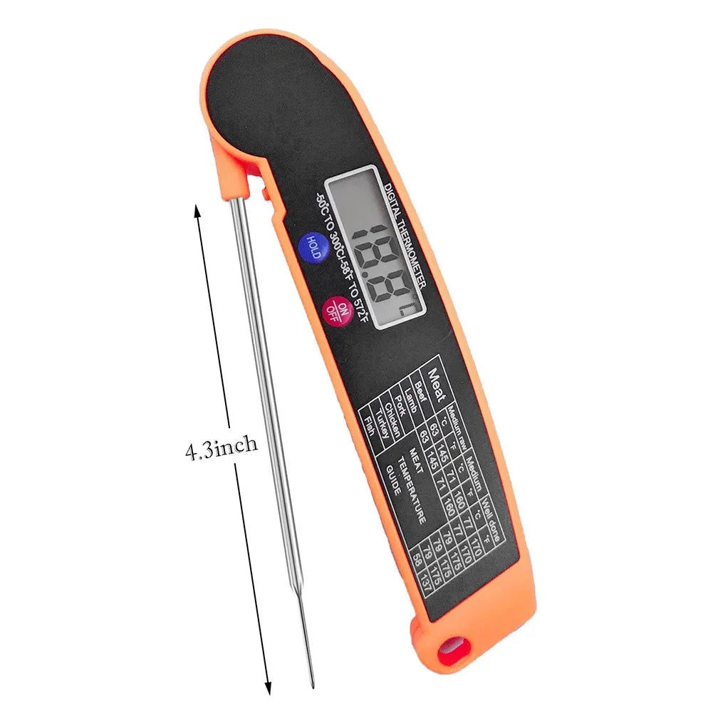 Digital Cooking Thermometer Meat Food Temperature Tester for Kitchen Oven BBQ Grill Timer Function with Probe Meat Heat Meter