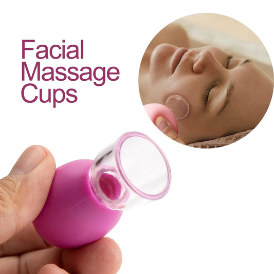 Facial Massage Cups Rubber Vacuum Cupping Skin Lifting Anti Cellulite Massager for Face Pvc Body Cups Skin Scraping Massage Jar
