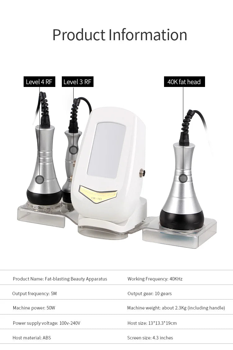 Ultrasonic Body Slim Beauty Instrument 40K Cavitation Fat Machine Lipo Mini RF Skin Care Tightening Beauty Device Face Massagers