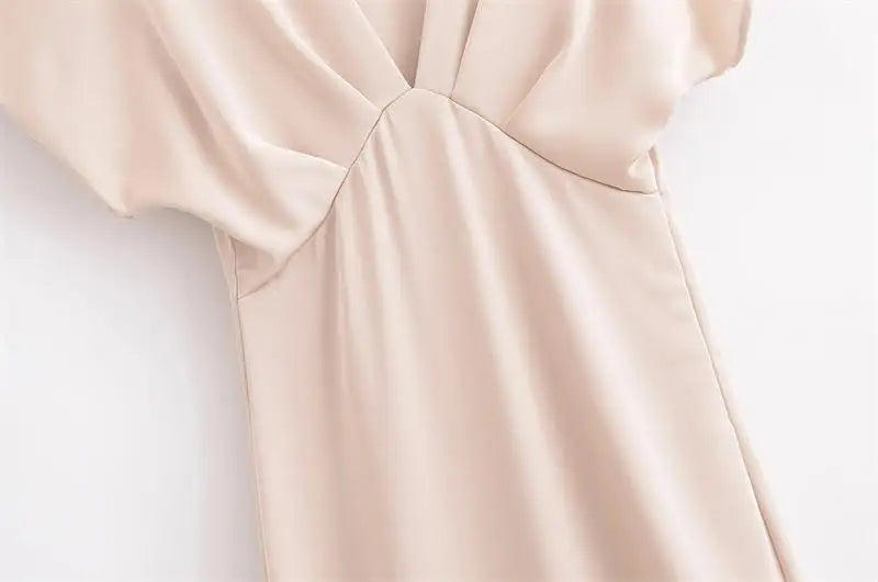 Women's 2025 New Dresses Summer Elegant Fashion Slim V-neck Street Holiday Long Dress Young Women Chic Comfortable Dress