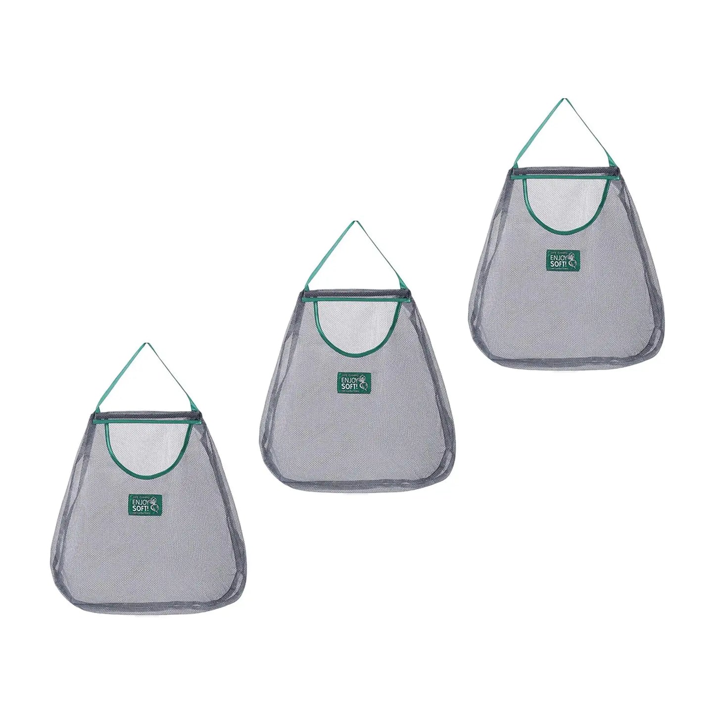 3 Pcs Storag Mesh Bag Breathable Multifunctional Wall Hanging Mesh Grocery Bag for Vegetables fruits Apples Onion Kitchen