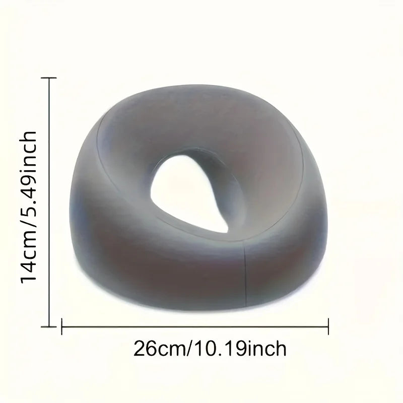 Soft O-shaped ringed pillow for spas and salons - grey interior, multi-purpose facial mat with zipper closure pillow