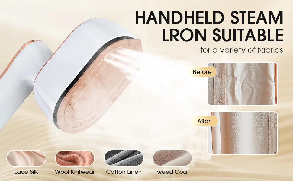 Handheld ironing machine (with steam brush), intelligent LCD electric rotary iron, portable mini iron for home and travel 6198-D