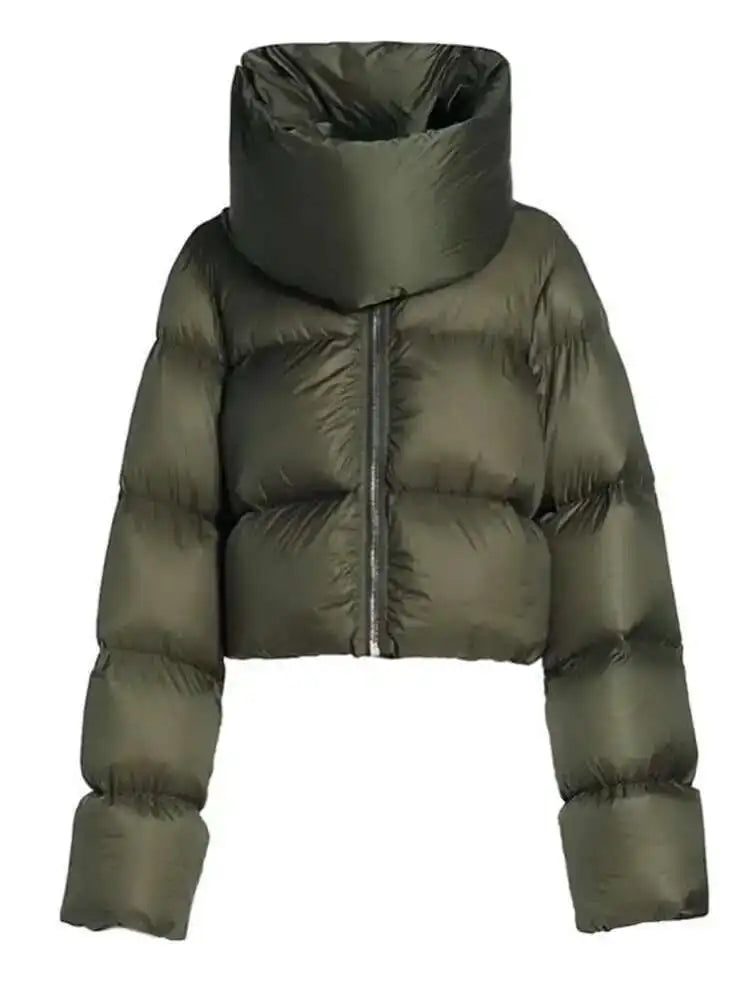 HKSH Autumn Winter New Men Tide Cotton Padded Jacket Scarf Collar Thick Long Sleeve Zipper Bread Chic Trendy RO Style Coat H2840