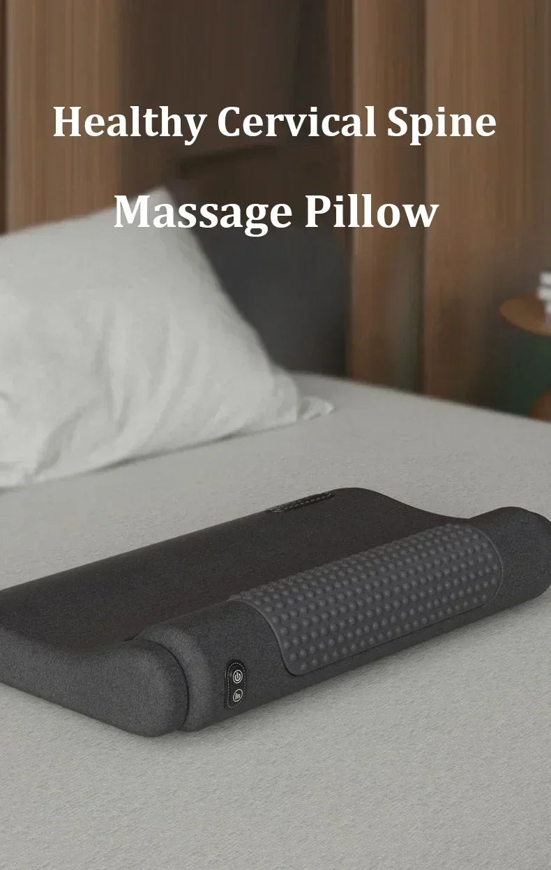 Electric Neck Massage Pillow Heating Shiatsu Vibration Neck Massager Back Cervical Traction Shiatsu Memory Foam Spine Support