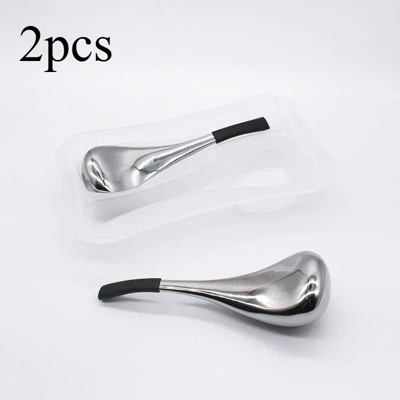 2PCS Ice Globes Spoon Massager Facial Skin Care Freeze Tool Stainless Steel Face Beauty Cryo Roller Cooling Massage Spa Ball