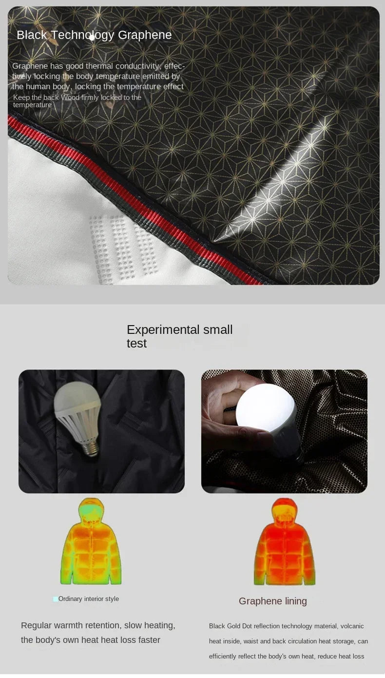 2024 New Winter Jacket Men Women Outdoor Ski Waterproof Graphene Warm Hooded Parka Male Street Casual Multi Pocket Padded Jacket