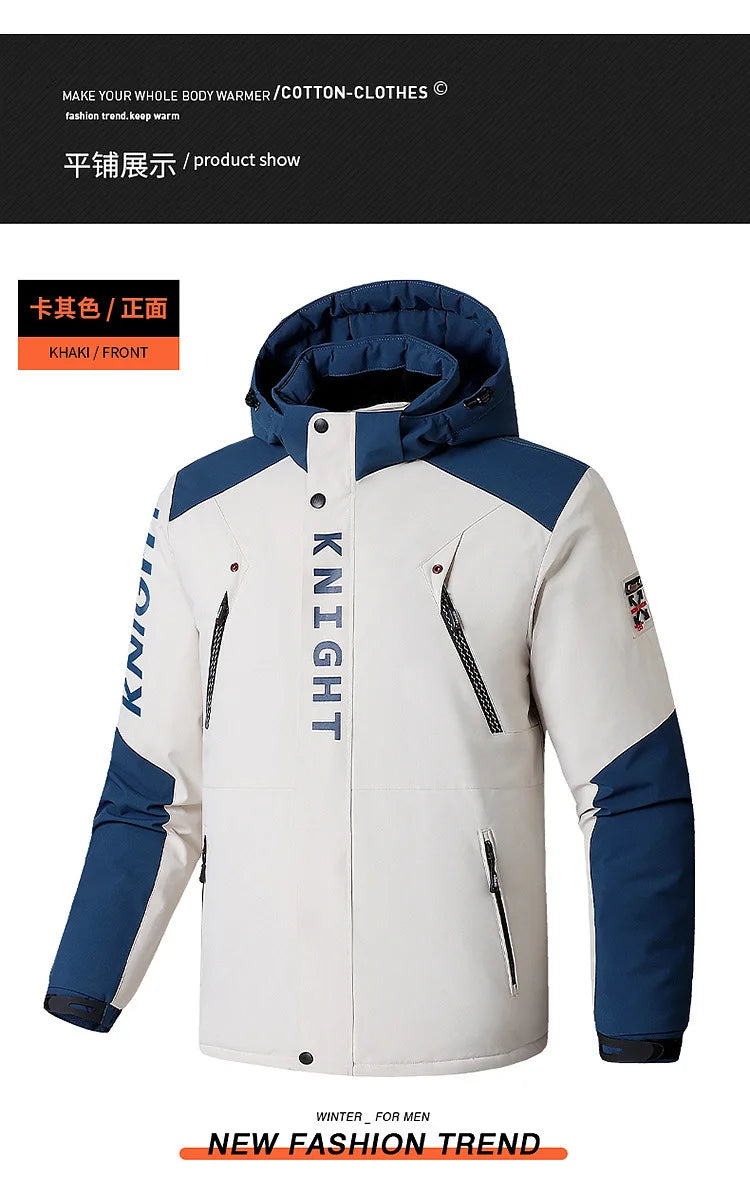 2024 Men's Winter Jacket Hooded Fleece Warm Parka Men Black Plush Coat Male Big Large Size Outerwear 9XL Windbreak Autumn Anorak