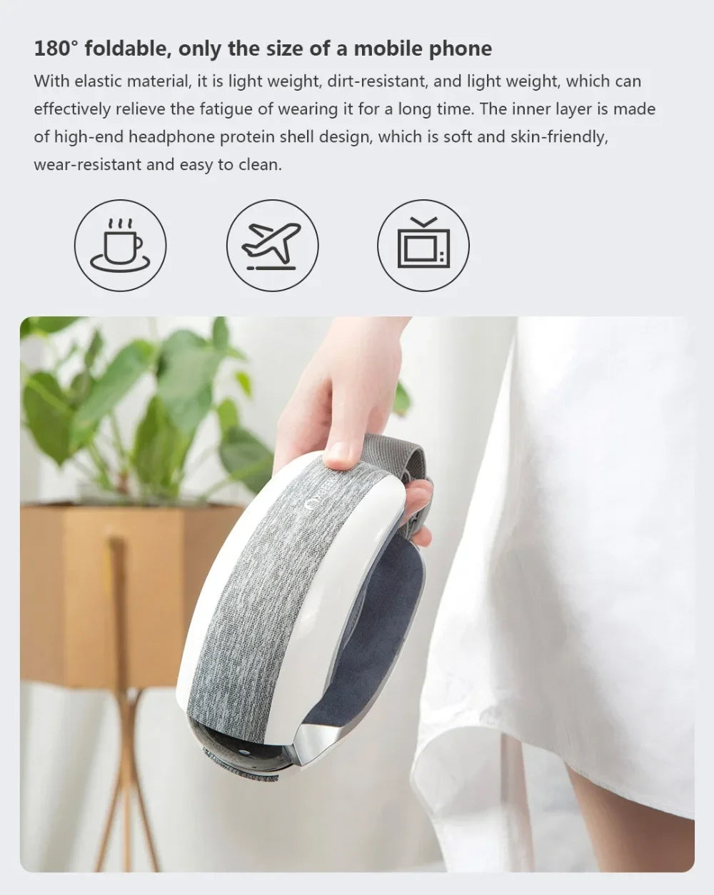 Xiaomi Mijia New Smart Eye Massager  Music 40 Degree  Hot Compress 4 Modes Press Foldable Eye Relax Massager Eye Mask